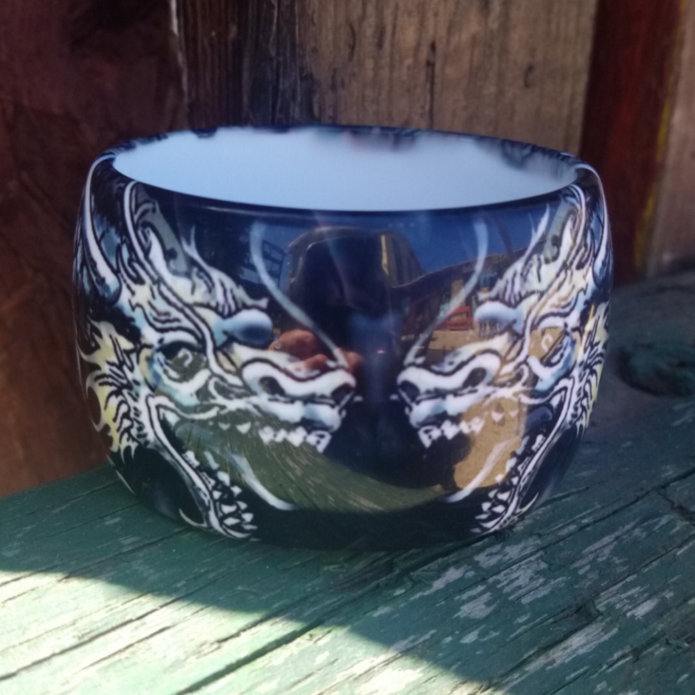 Dragon cuff bracelet blue white Protector Power